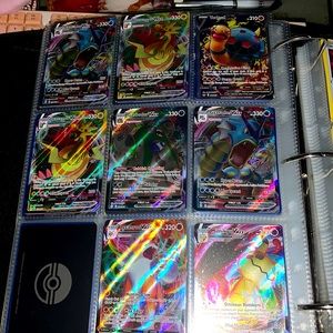 7 VMAXES HERE AND 1 V FULL ART let me know if you want the duplicates replaced:)